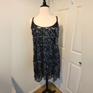 Black and Silver Sequin mini dress